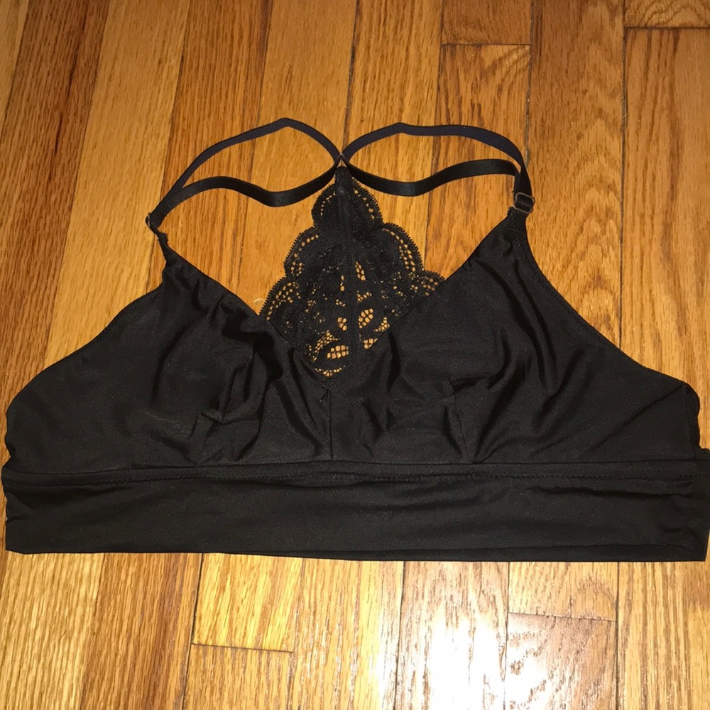 AERIE BLACK LACE BRALETTE (LARGE)